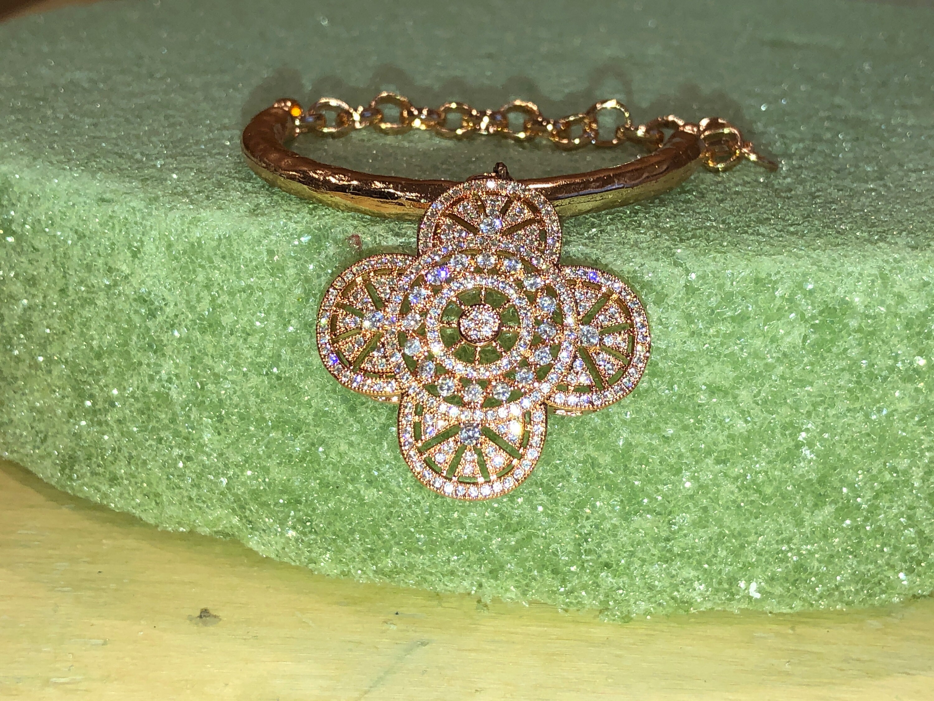 Brilliant 24K ROSE Gold Over Sterling Hammered Thick Etsy