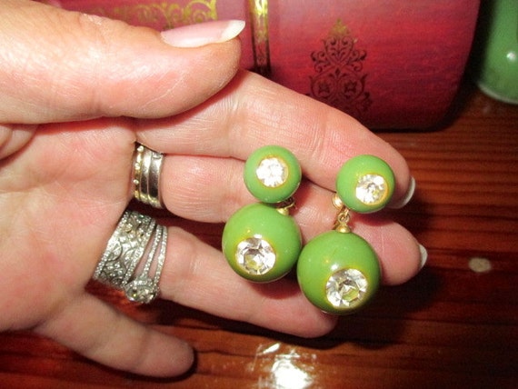 Fabulous 1930s/40s Vintage Marbled GREEN BAKELITE… - image 1