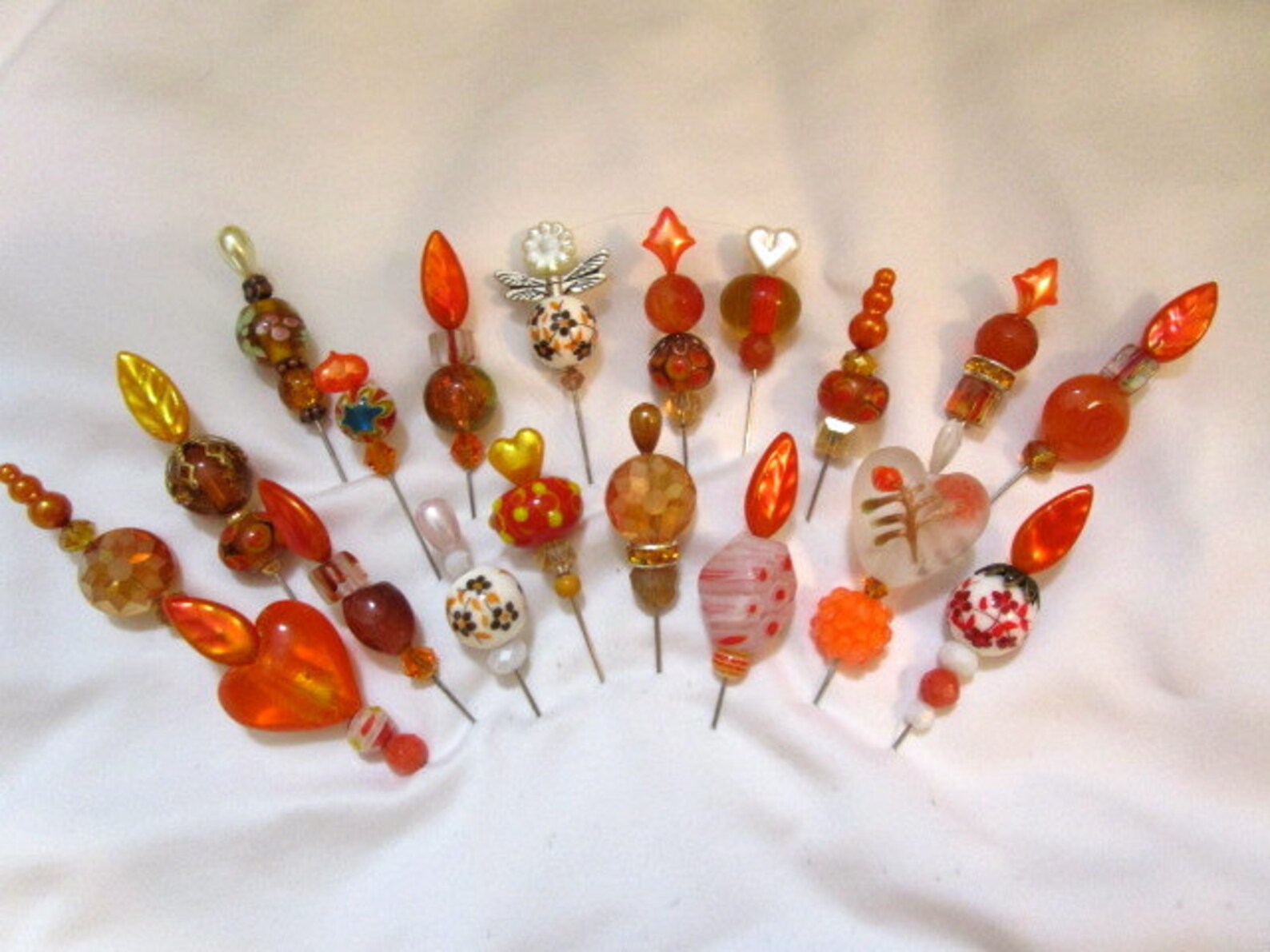 OOAK Embellished STICK Corsage Hat Trinket PINS Lampwork Etsy