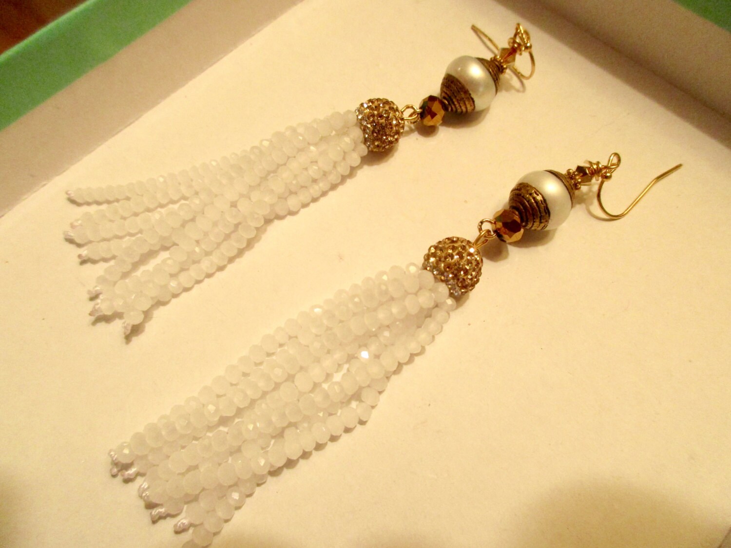 1 Pair Radiant Handcrafted Micro Pave And White Pearl Earrings
