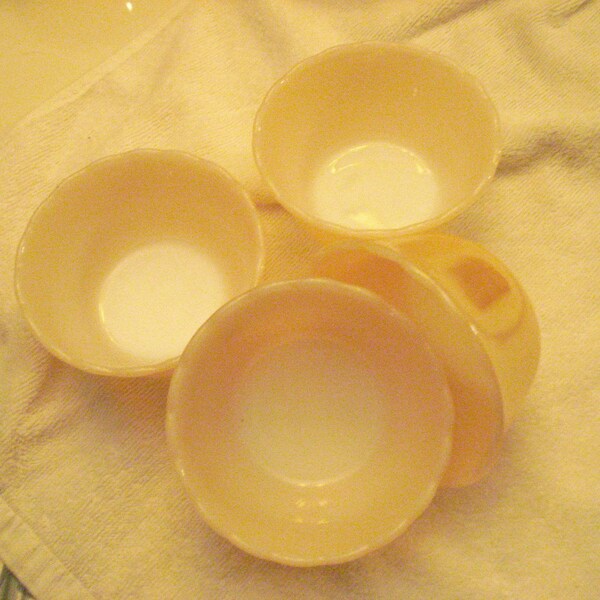 1950's Fire King Lustreware Custard Bowls - Four (4)