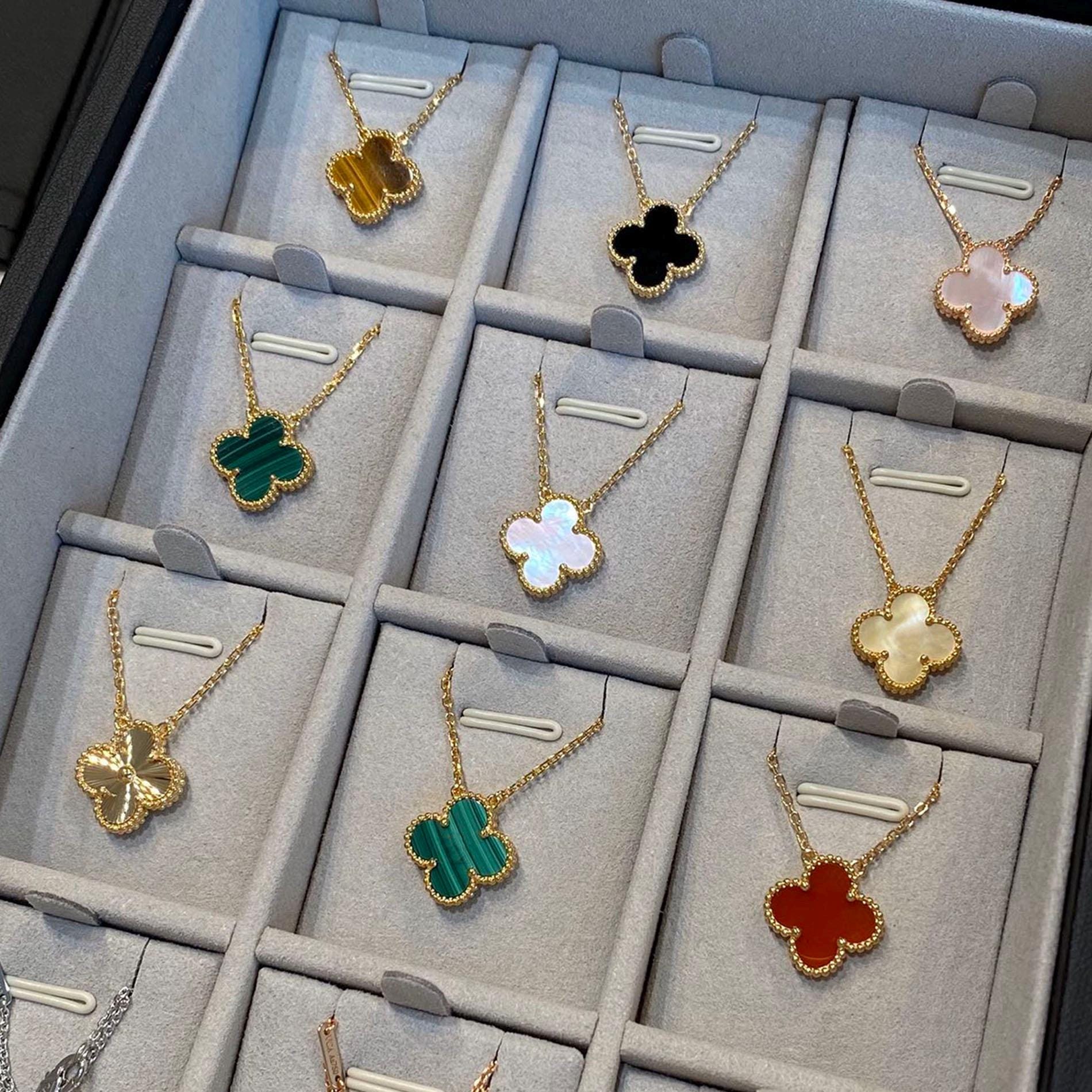 18k clover necklace gold - Etsy 日本
