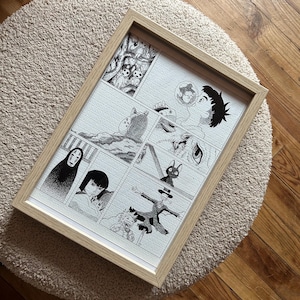 High quality Ghibli print of a handmade pencil and pen drawing, A4 size