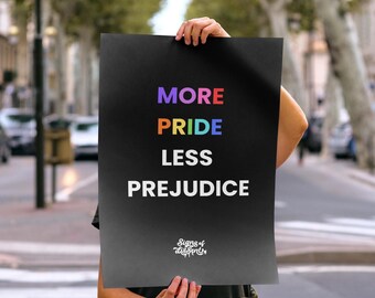 Pride Poster | "More Pride. Less Prejudice" Printable Poster Art (Digital Download)