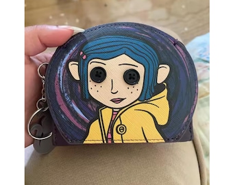 Anime Keychain Wallet, Cute Cartoon Coin Purse, Women Card Holder, Leather Keychain Wallet, Fashionable Girl Wallet