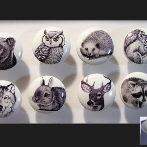 8 , 10  Woodland Nature Animals  Adults girls boys kids Dresser Drawer Knobs Handmade items