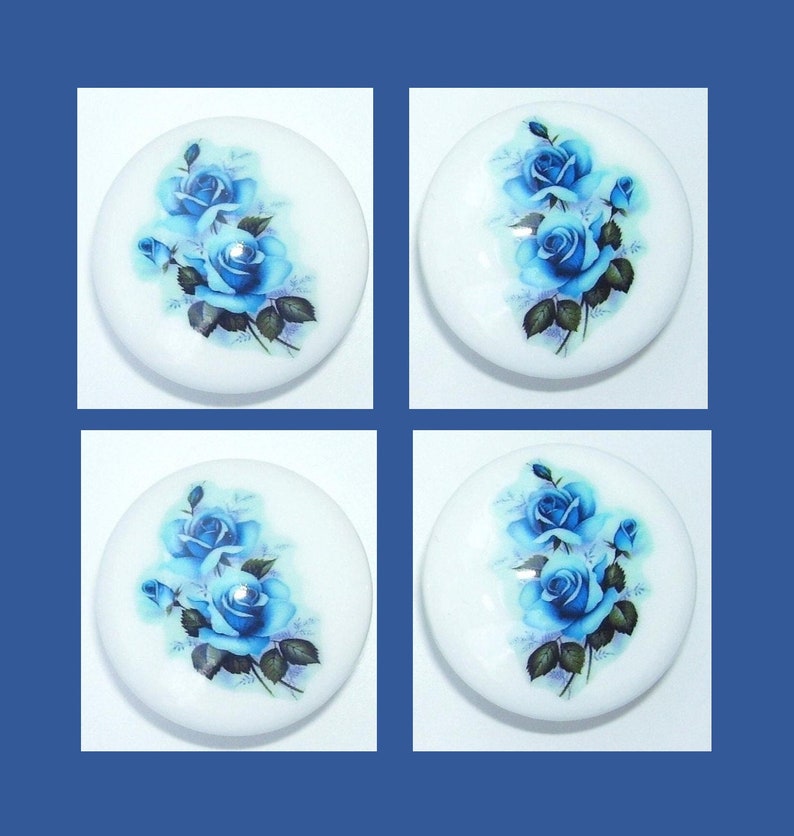BLUE ROSE Dresser Drawer Knobs 4 four