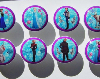 8  or 16 knobs   Frozen Anna Elsa and friends  Pink  Purple Blue mtm bedding girls kids  dresser drawer knobs Handmade items