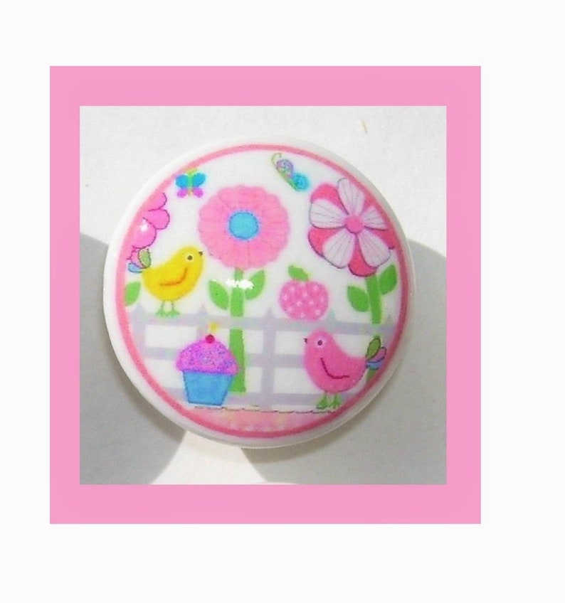 1 One Darcie Cupcake Bird Flower Kids Girls Dresser Etsy