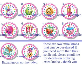 8, 10, OR 16 Set  Shopkins  mtm bedding set  kids girls  Dresser Drawer Knobs Handmade items