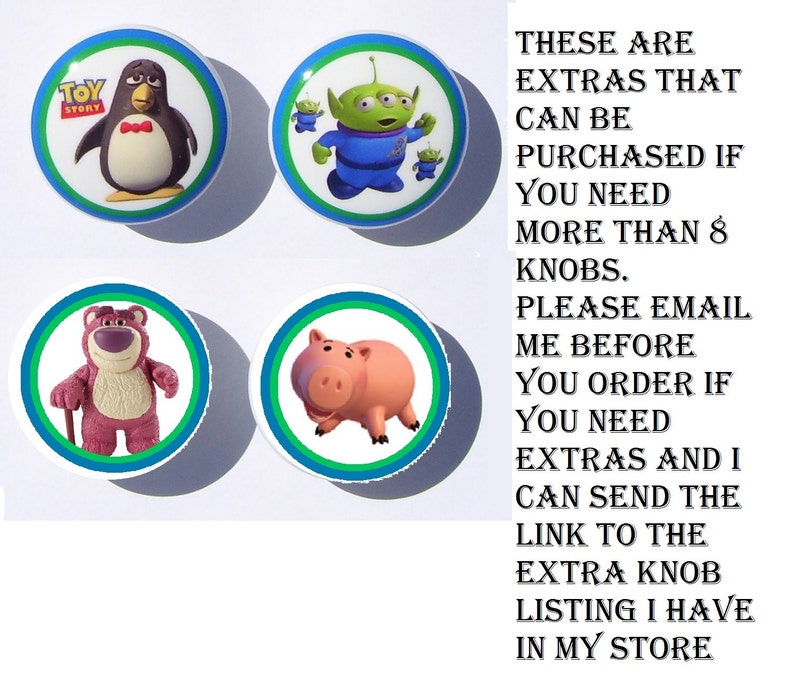 4 6 8 10 12 or 16 KNOBS TOY STORY Mtm Bedding Dresser Etsy