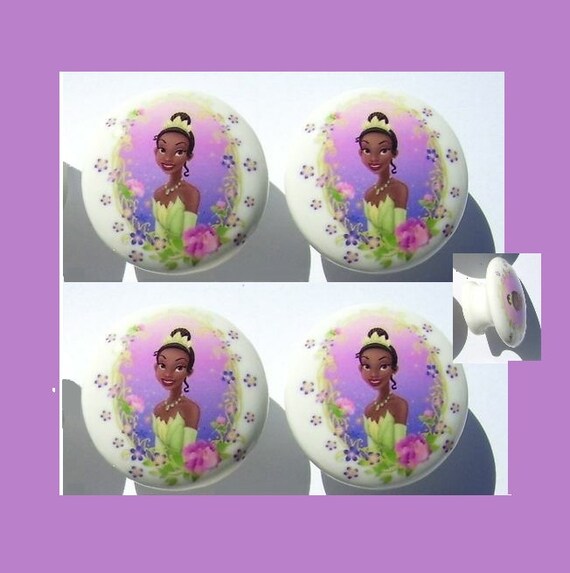 4 Four Princess Tiana Purple Kids Dresser Drawer Knobs Etsy