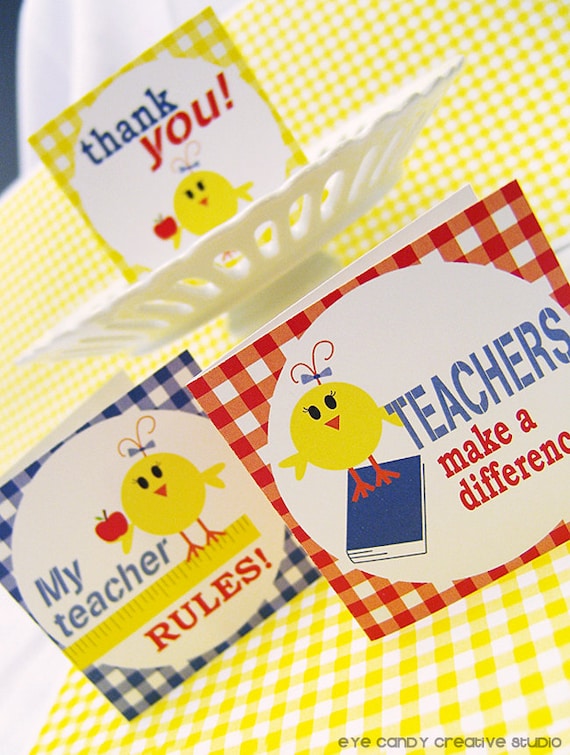 Teachers GIFT SET - Teacher Appreciation - Back to School - School Days Stationery - Teacher Banner - DIY Printable Collection - mini Cards Il_570xn