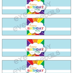 RAINBOW Birthday Party RAINBOW Party Customized Birthday Rainbow birthday Printable Party Pack Collection image 3