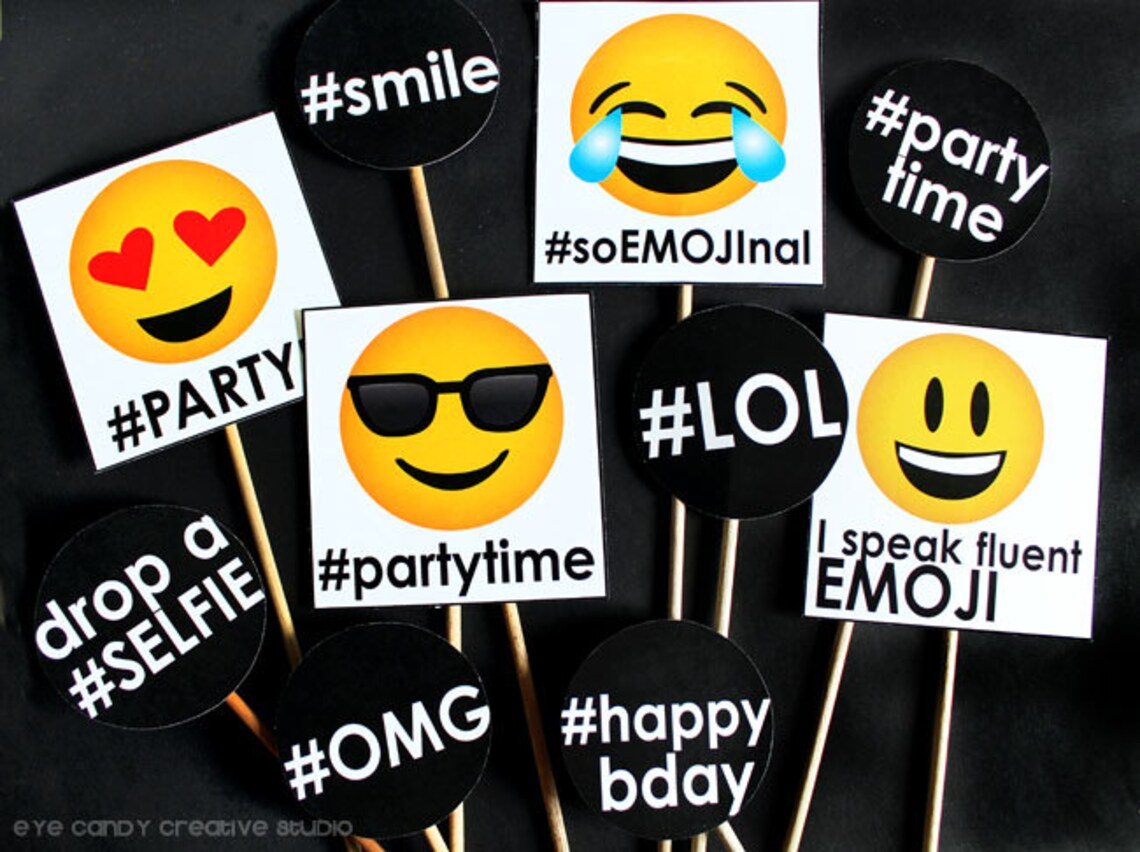EMOJI PHOTO Props Emoji Photo Booth Props Emoji Party Photo Etsy