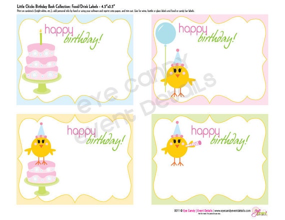 Little Chicks Birthday Bash - DIY Printable Collection - Chicks Birthday - First Birthday Il_570xn