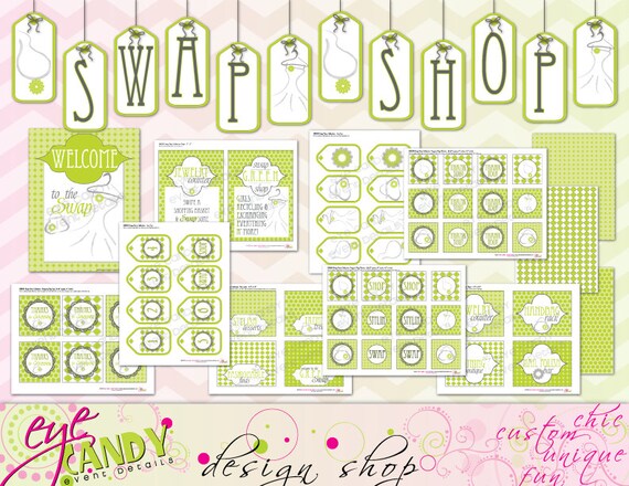 CLOTHING SWAP Party - Shopping Party - Swap n Shop -DIY Printable Party - Fashion Swap - Recycle Party - Il_570xn