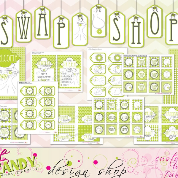 CLOTHING SWAP Party - Shopping Party - Swap n Shop -DIY Printable Party - Fashion Swap - Recycle Party -