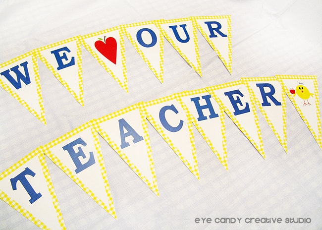 TEACHER BANNER Teacher Appreciation We LOVE Our Teachers &amp; Staff School ...