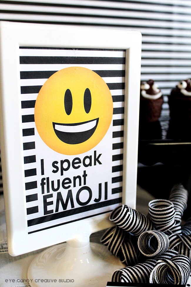 EMOJI Birthday Party SIGNS Digital Download Kids Bday Personalized