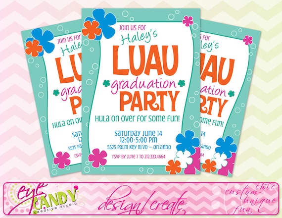 GRADUATION - Graduation LUAU - Graduation invite - Luau party - Graduation party - Printable DIY Il_570xn