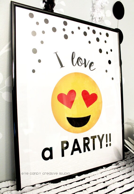 EMOJI POSTER - Emoji Birthday party poster - Emoji Party - Emoji Sleepover - Social Media Party - Printable Party Pack Collection Il_570xn