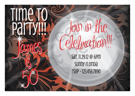BIRTHDAY INVITE - Forever Young - Rocker Happy Birthday Party Invite - Milestone birthday - Invitation Design Il_570xn