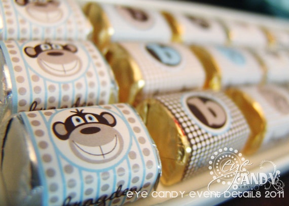 Mod Monkey Baby Boy Shower - BOY baby shower - DIY Printable Nugget Candy Wrappers Il_570xn