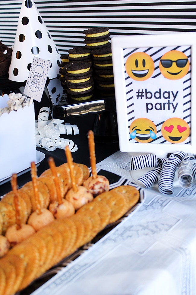 EMOJI Birthday Party SIGNS Digital Download Kids Bday Personalized