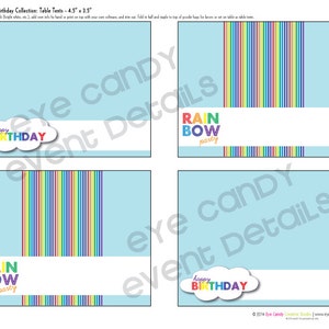 RAINBOW Birthday Party RAINBOW Party Customized Birthday Rainbow birthday Printable Party Pack Collection image 5