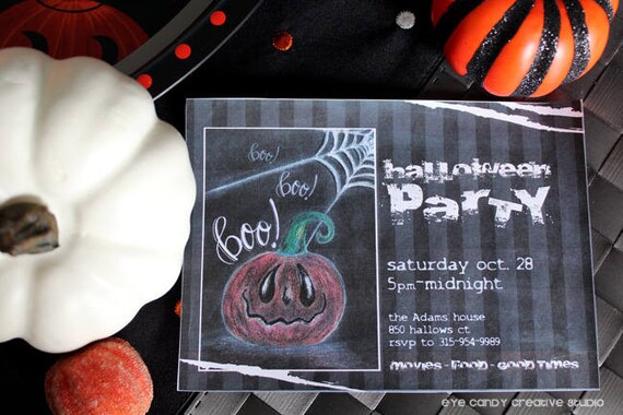 HALLOWEEN Party INVITE - Halloween party - Teen Halloween Party - Boo Halloween Party - Halloween - Halloween Invitation - Pumpkin Party Il_570xn