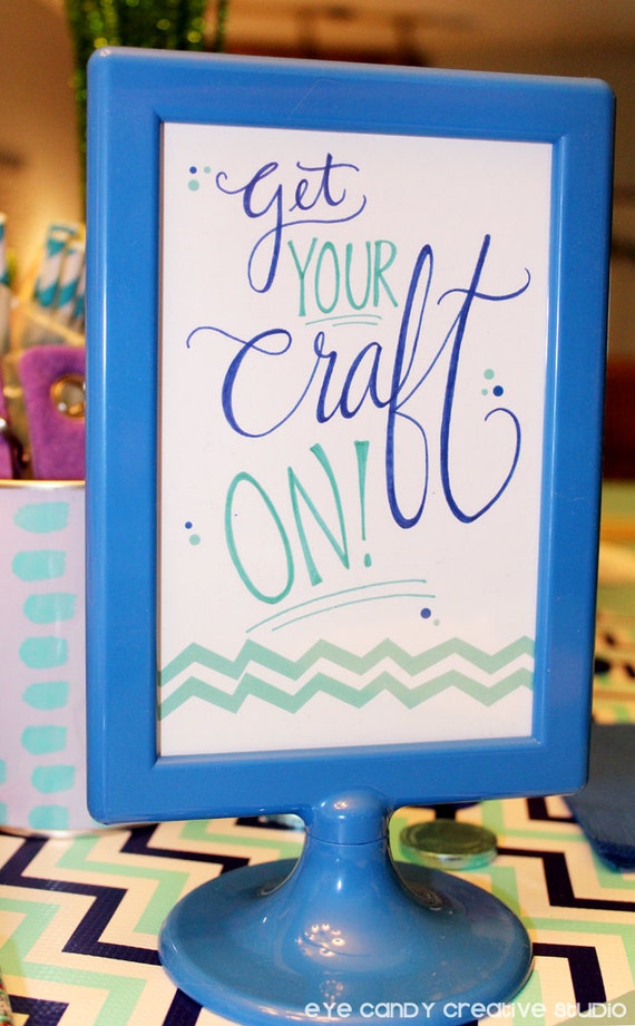 Crafty Birthday party COLLECTION - CUSTOMIZED Birthday- Craft Party - Printable Party Pack Collection Il_570xn