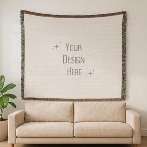 CSDesignsFR: Woven Blanket Mockup, Wall Art Mockup, Canva Template (Digital Download)
