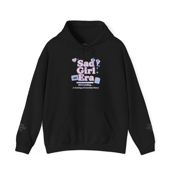Sad Girl Era Hoodie | Tumblr Aesthetic Hoodie for Teen Girls | 82 Healing Graphic Sweatshirt | Soft Grunge Comfort Hoodie | Gen Z Humor Gift