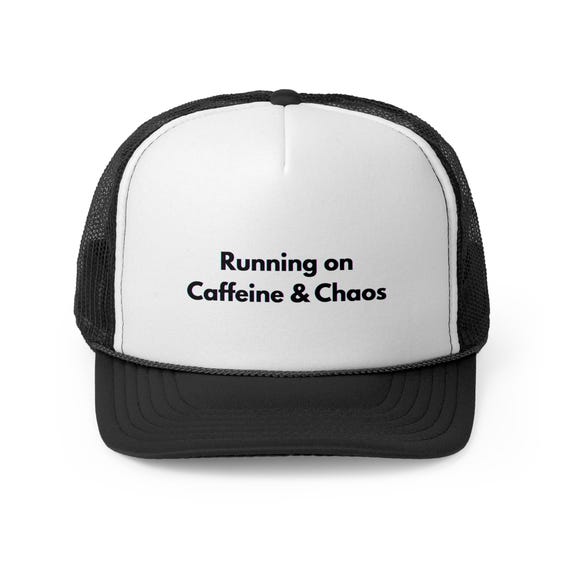 Running on Caffeine & Chaos Trucker Cap, Funny Hat, Gift for Coffee Lovers, Retro Style Cap for Dad, Casual Summer Accessory, Unisex [...]