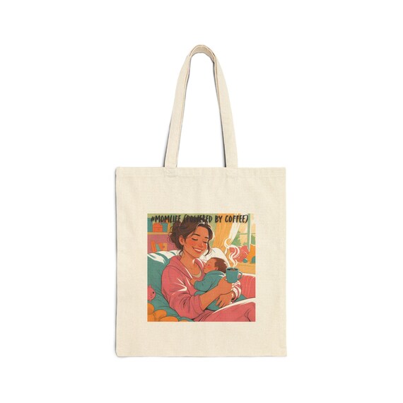 Cozy Vibes Cotton Canvas Tote Bag - Perfect for Coffee Lovers, Eco-Friendly Shopping, Gift for Friends, Artsy Accessories, Everyday Carry