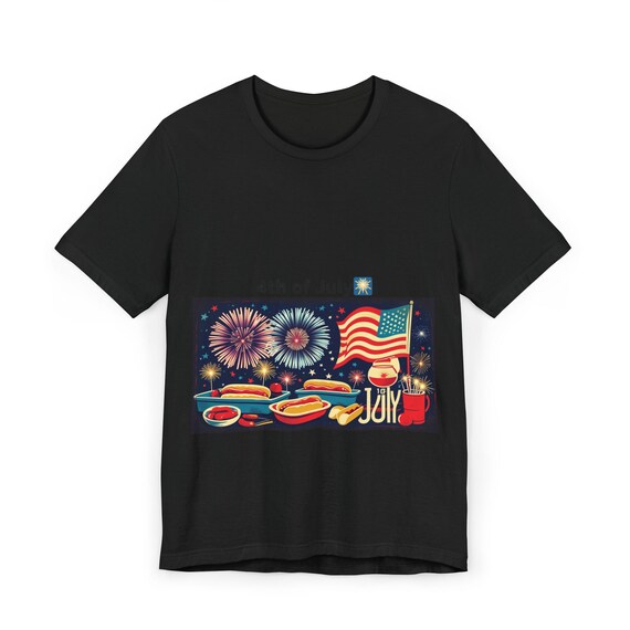 Retro Patriotic USA 4th of July Unisex Jersey T-Shirt - Independence Day Tee, Fourth of July Shirt, Patriotic Americana Top, Vintage USA