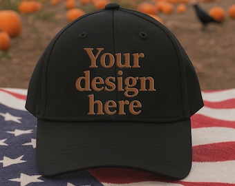Black Classic Dad Cap mockup Baseball hat, Yupoong YP