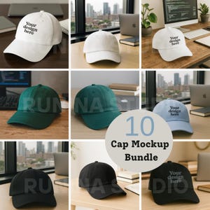 Baseball Cap Mockup Bundle, Baseball hat mockup, black Yupoong YP Classic Dad Cap mockup, Classic Dad Cap mockup, black blue Cap Mockups