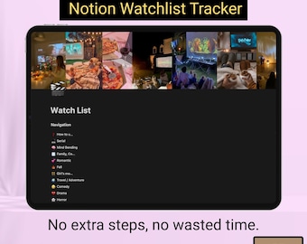 Notion Movie & TV Series Tracker: Customizable Watchlist Template (Digital Download)