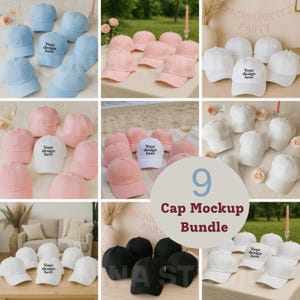 Yupoong Dad Hat Mockup Bundle, Bachelorette Mockup Bundle, Baseball hat mockup, Yupoong YP Classic Dad Cap mockup, Classic Dad Cap mockup