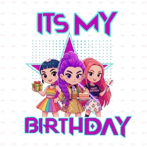 KPop Demon Hunters Birthday PNG, Sublimation Design (300 DPI)