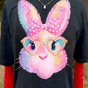 Patchwork Easter Bunny PNG, Vintage Cottagecore Clipart, Sublimation Design (Instant Download)