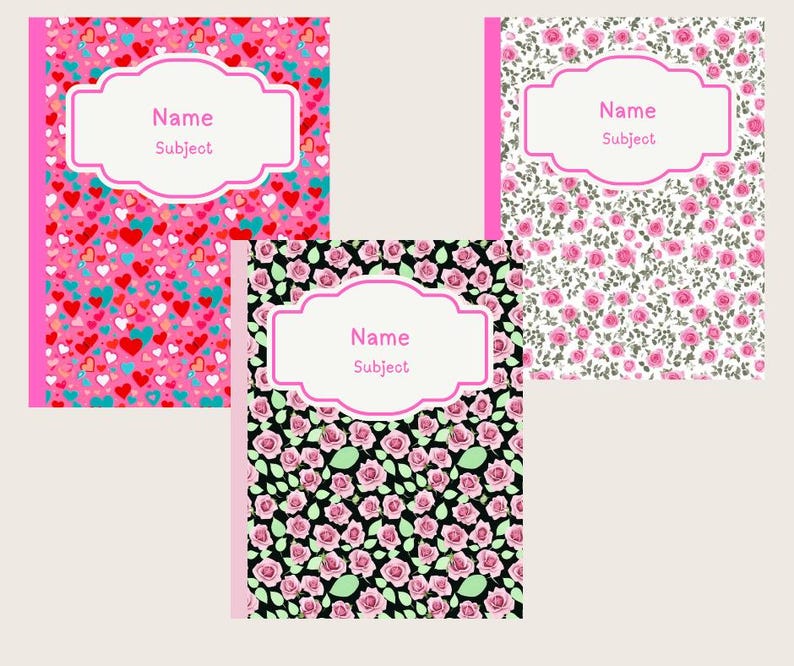 Editable Composition Book Cover Template: 20 Designs (canva Link ...