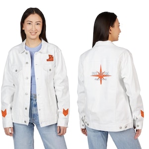 Dream Big Embroidered Denim Jacket, Unisex Streetwear, Motivational Quote Jacket, Gift for Him or Her