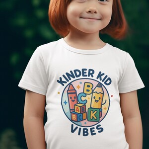 Kids Heavy Cotton™ Tee with Kinder Kid Vibes Design, Cute Kids T-Shirt, Toddler Playtime Shirt, Birthday Gift for Children, Fun Kids Apparel