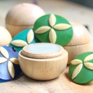 Frangipani Solid Perfume Plumeria in Natural Wooden pot image 1