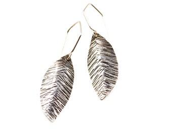 Sterling Silver Hammered Petal Earrings