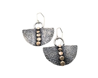 Sterling Silver, Ancient Bronze Pathways Earrings