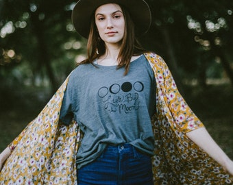 Live By The Moon, Slouchy Tee, Skyline Fever, Moon Child